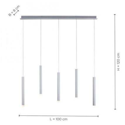 Leuchten Direkt 15205-95 - LED-Kronleuchter an Schnur BRUNO 5xLED/4,8W/230V