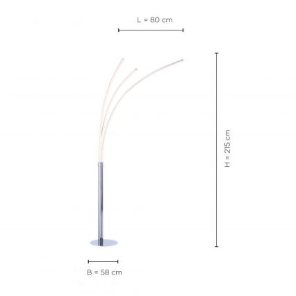 Leuchten Direkt 15383-55 - LED-Stehleuchte MAJA 3xLED/6W/230V chromglänzend