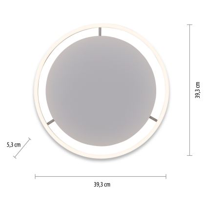 Leuchten Direkt 15391-95 - Dimmbare LED-Deckenleuchte RITUS LED/20W/230V matt Chrom
