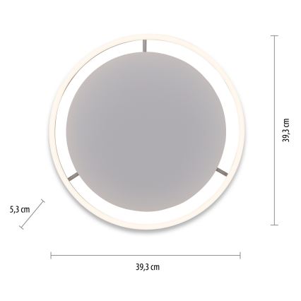 Leuchten Direkt 15391-95 - LED Dimmbare Deckenleuchte RITUS LED/20W/230V chrom