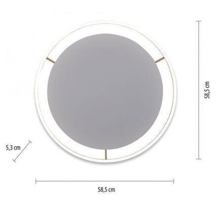 Leuchten Direkt 15392-60 – Dimmbare LED-Deckenleuchte RITUS LED/30W/230V Messing