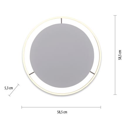 Leuchten Direkt 15392-95 - LED dimmbares Deckenleuchte RITUS LED/30W/230V mattchrom