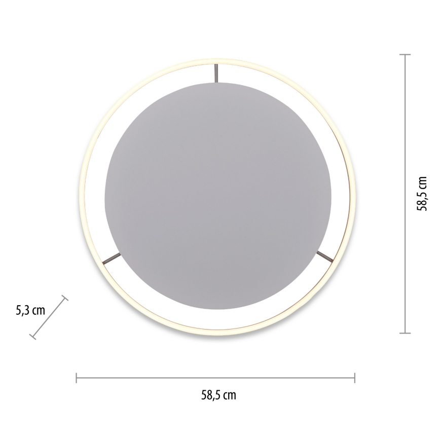 Leuchten Direkt 15392-95 - LED dimmbare Deckenleuchte RITUS 30W/230V chrom