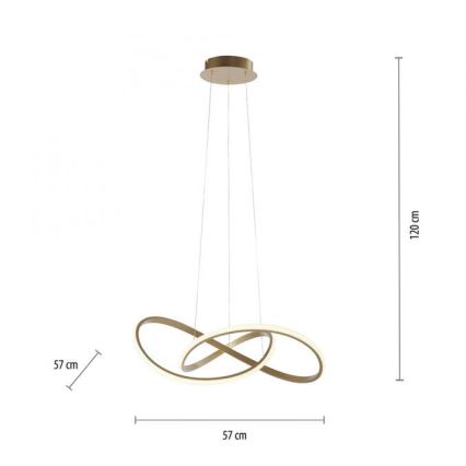 Leuchten Direkt 15402-60 – Dimmbare LED-Hängeleuchte an Schnur MARIA LED/25W/230V