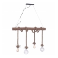 Leuchten Direkt 15483-18 - Hängeleuchte ROPE 4xE27/60W/230V