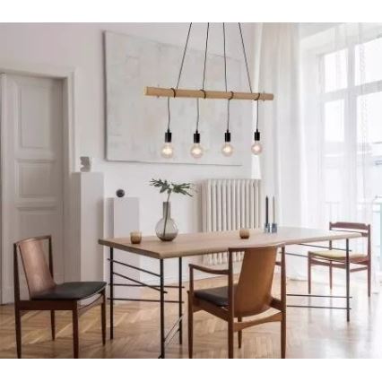Leuchten Direkt 15505-18 - LED Hängeleuchte an Seil TERO 4xE27/60W/230V
