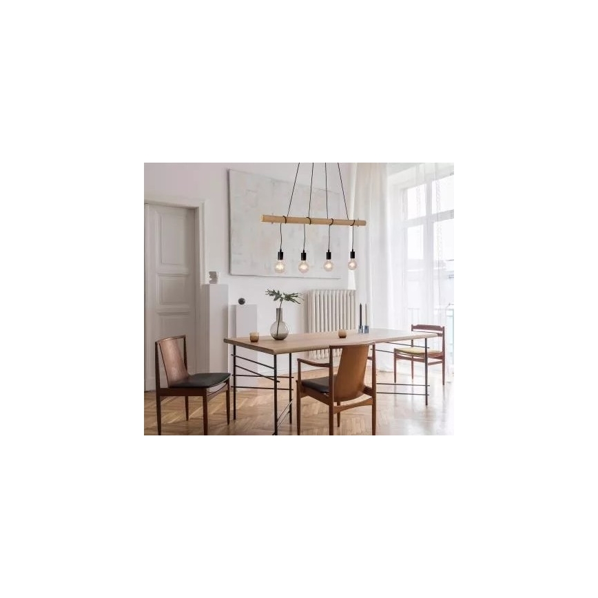 Leuchten Direkt 15505-18 - LED Hängeleuchte an Seil TERO 4xE27/60W/230V