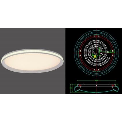 Leuchten Direkt 15544-16 - LED RGB dimmbare Deckenleuchte RIBBON LED/15W/230V + Fernbedienung