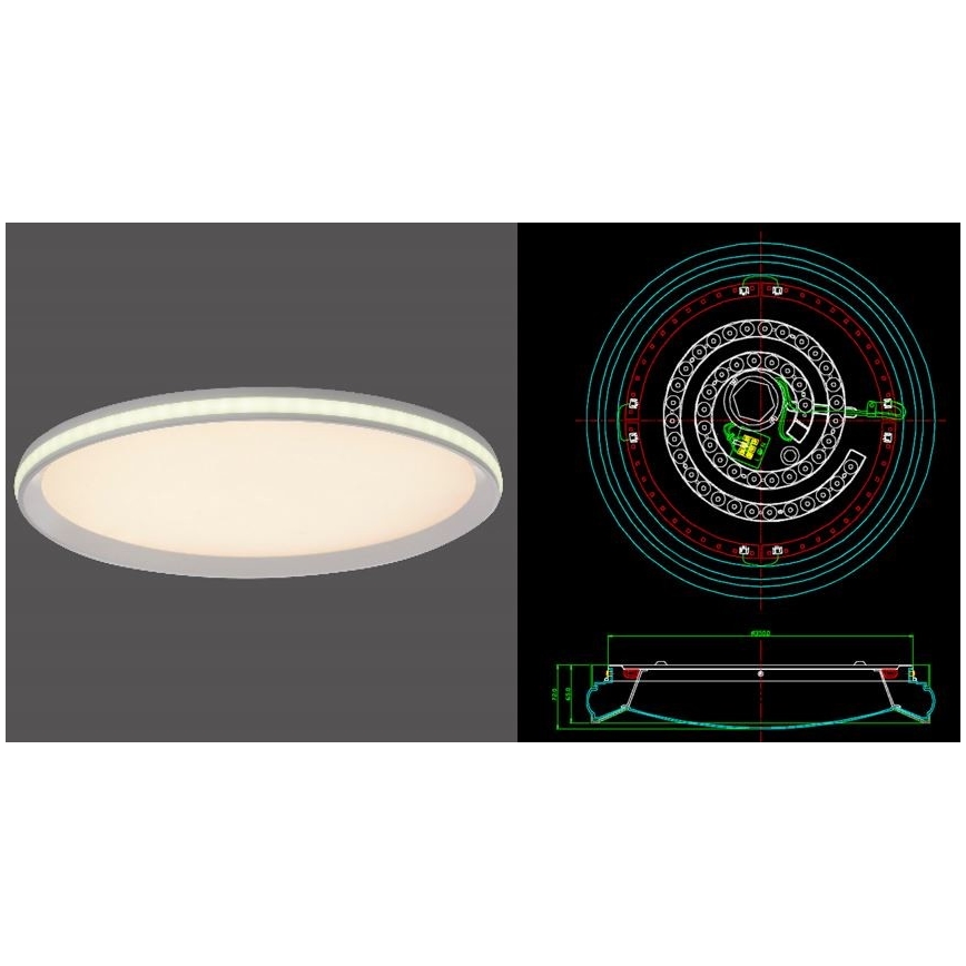Leuchten Direkt 15544-16 - LED RGB dimmbare Deckenleuchte RIBBON LED/15W/230V + Fernbedienung
