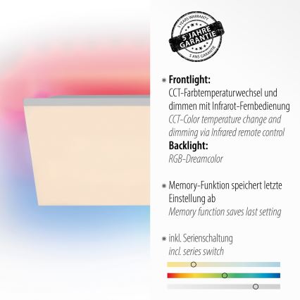 Leuchten Direkt 15561-16 - LED RGB Dimmbare Deckenleuchte CONRAD LED/27W/230V + Fernbedienung