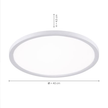 Leuchten Direkt 15571-16 - LED Dimmbare Deckenleuchte FLAT LED/23,5W/230V 2700-5000K + Fernbedienung