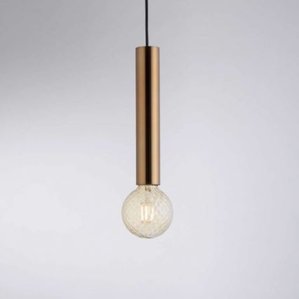 Leuchten Direkt 15617-60 - Hängeleuchte an Schnur BRUNA 1xE27/60W/230V Messing