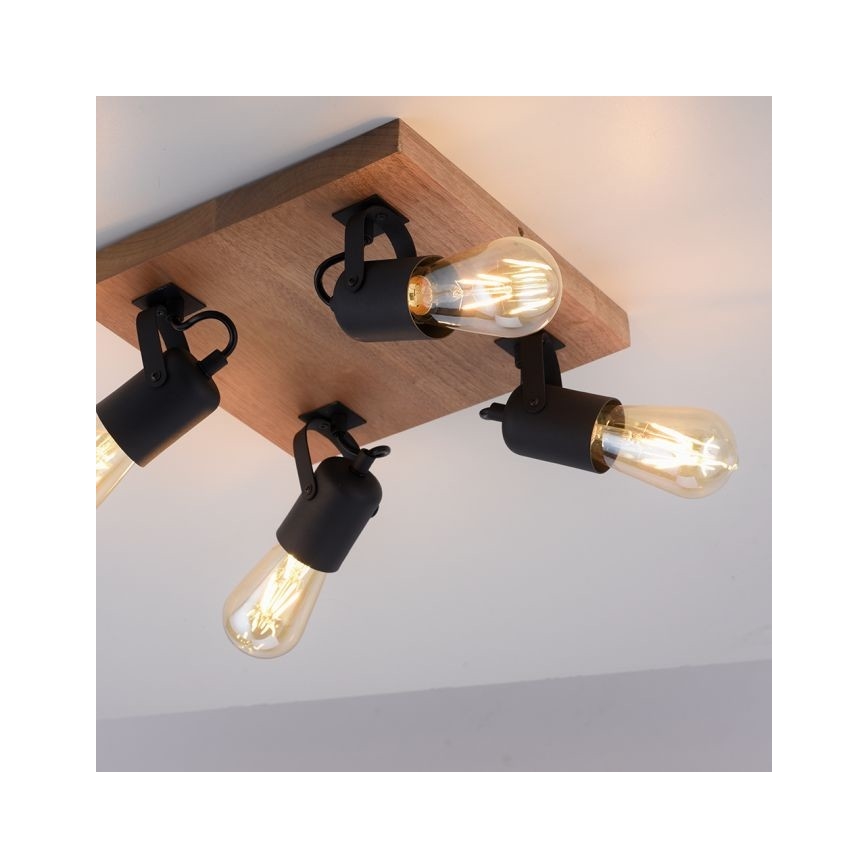 Leuchten Direkt 15634-18 - Strahler CANOP 4xE27/60W/230V Akazie