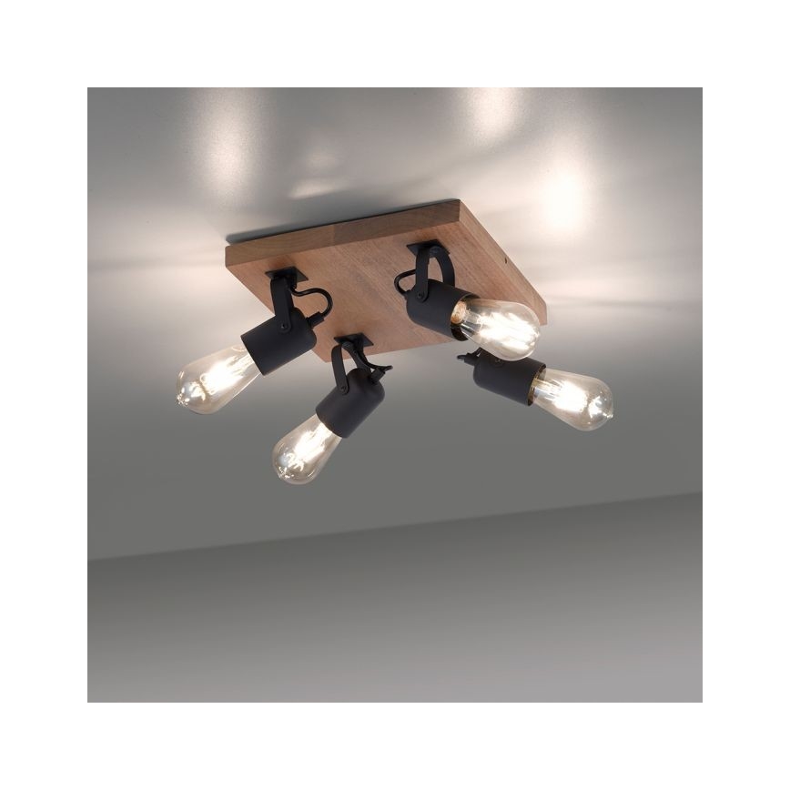 Leuchten Direkt 15634-18 - Strahler CANOP 4xE27/60W/230V Akazie