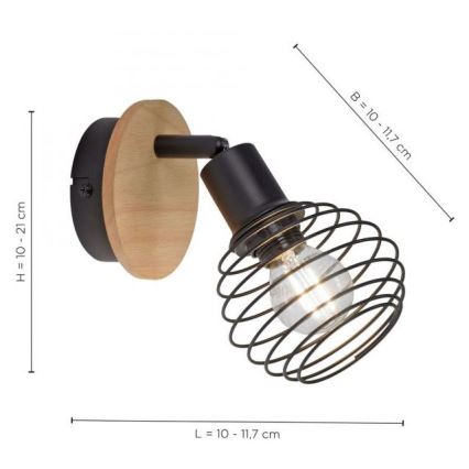 Leuchten Direkt 15921-79 - Wandstrahler EUGEN 1xE14/40W/230V Eiche