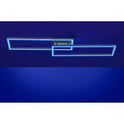 Leuchten Direkt 16430-55 - LED RGBW dimmbare Deckenleuchte MAXI 2xLED/18W/230V 2700-5000K mattchrom + Fernbedienung