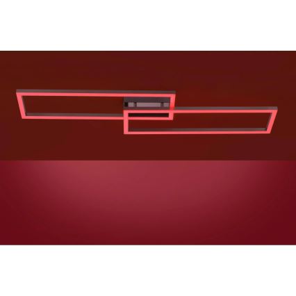 Leuchten Direkt 16430-55 - LED RGBW dimmbare Deckenleuchte MAXI 2xLED/18W/230V 2700-5000K mattchrom + Fernbedienung
