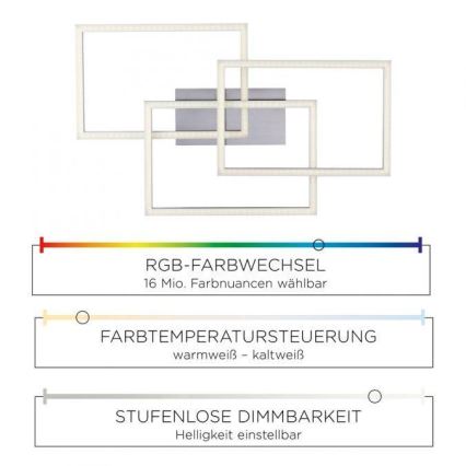 Leuchten Direkt 16431-55 - Dimmbare LED-RGB-Aufbauleuchte MAXI LED/27W/230V + Fernbedienung