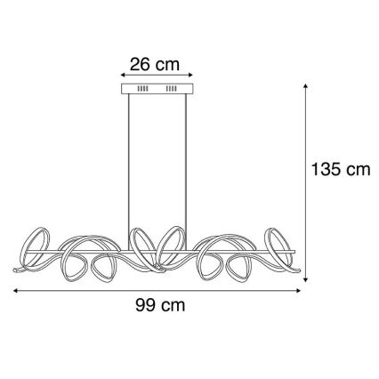 Leuchten Direkt 19033-21 - LED dimmbare Hängeleuchte an Seil CURLS LED/40,8W/230V