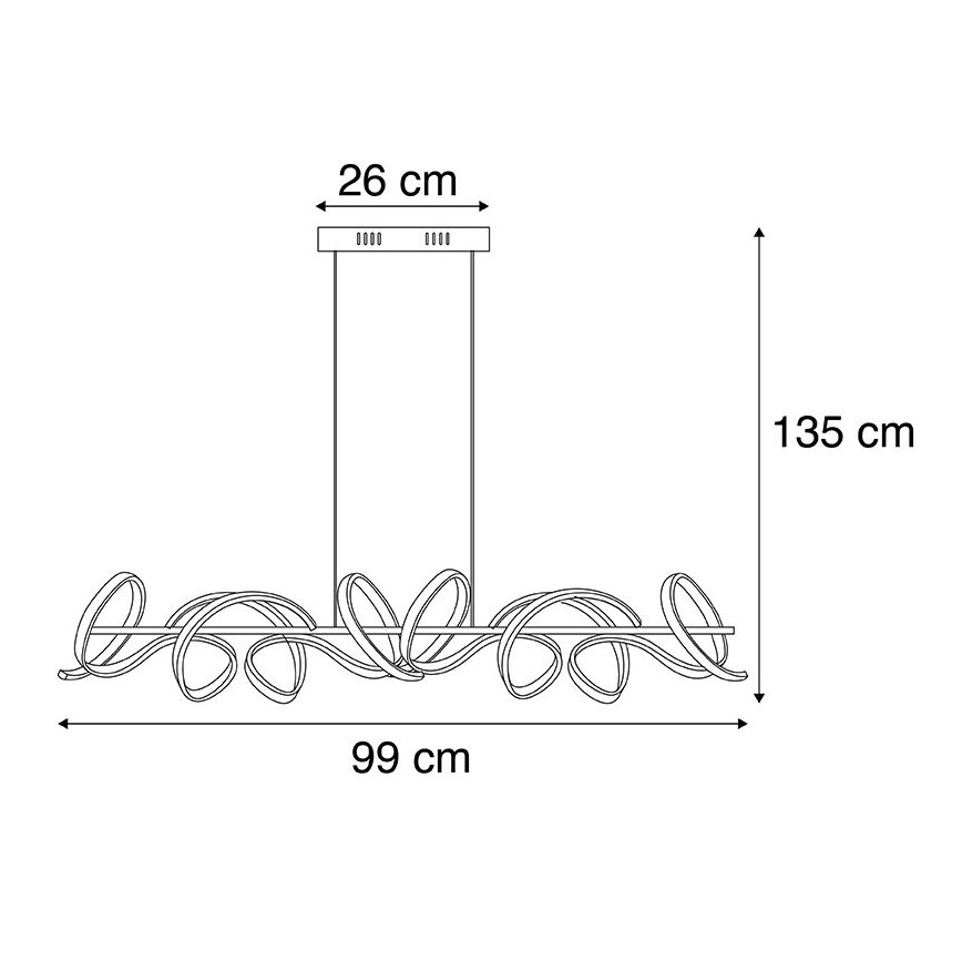 Leuchten Direkt 19033-21 - LED dimmbare Hängeleuchte an Seil CURLS LED/40,8W/230V