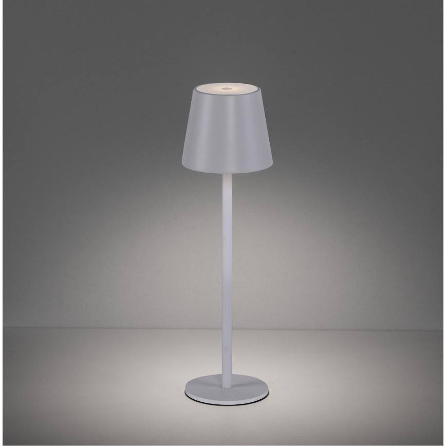 Leuchten Direkt 19250-16 - LED Außen dimmbare wiederaufladbare Tischlampe EURIA LED/3W/5V 2600 mAh IP54 weiß