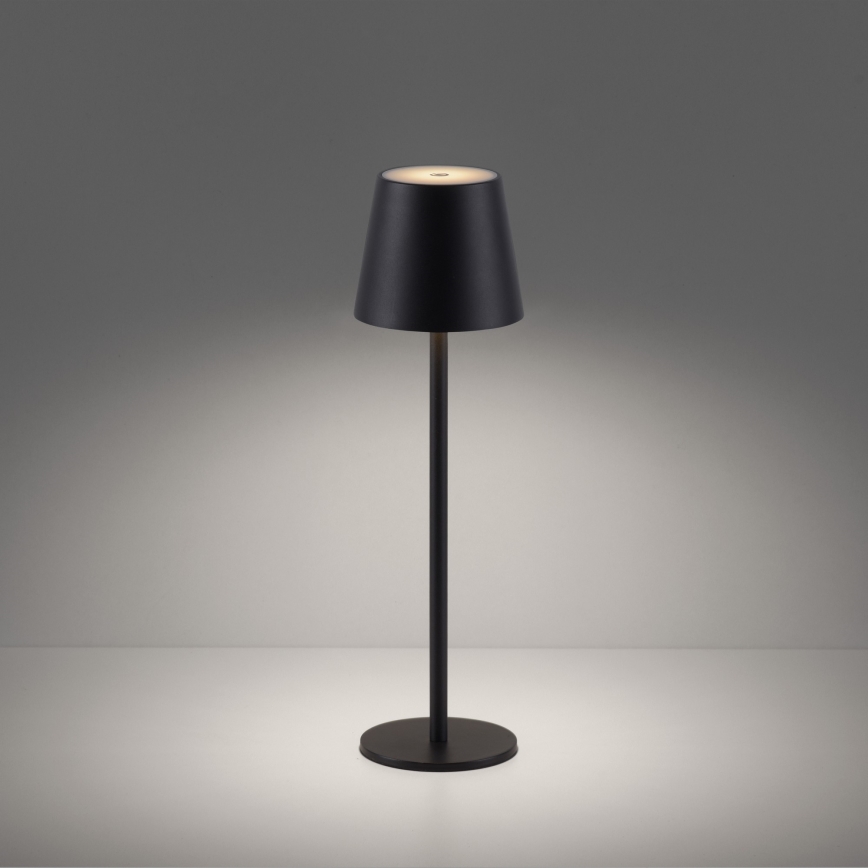 Leuchten Direkt 19250-18 - Dimmbare, aufladbare LED-Outdoor-Tischleuchte EURIA LED/3W/5V 2600 mAh IP54 schwarz