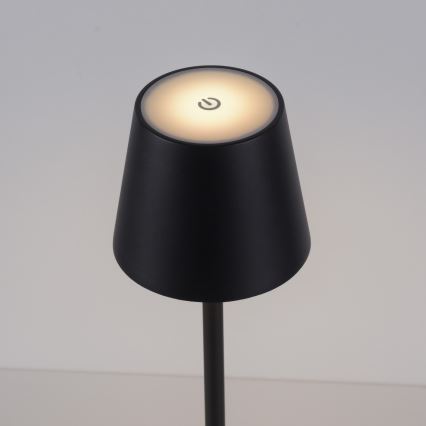 Leuchten Direkt 19250-18 - Dimmbare, aufladbare LED-Outdoor-Tischleuchte EURIA LED/3W/5V 2600 mAh IP54 schwarz