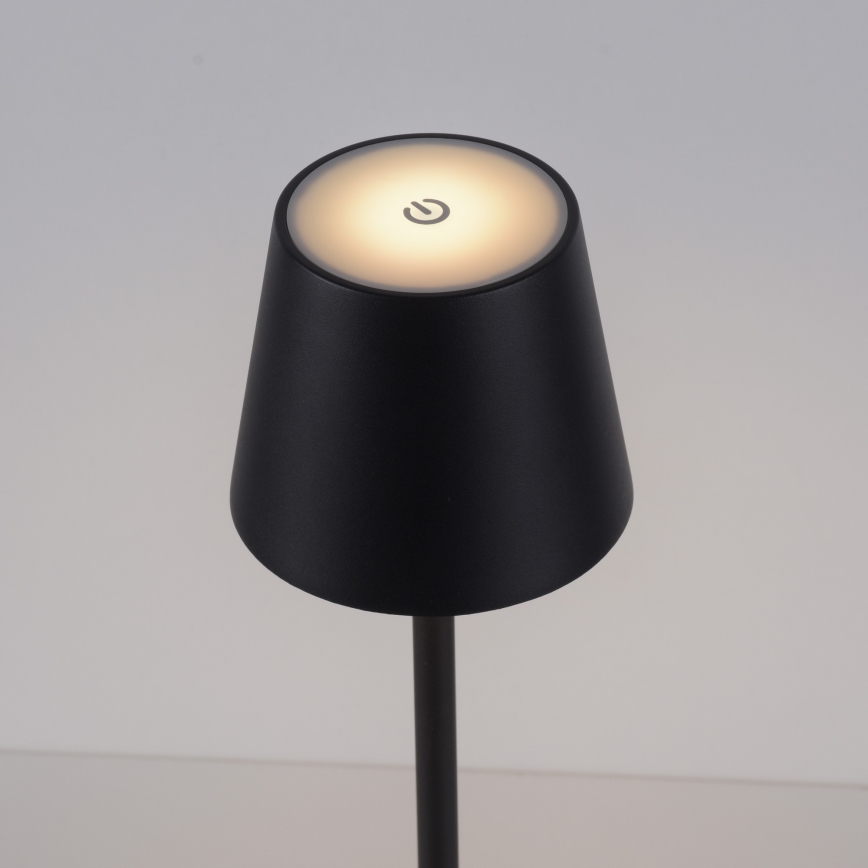 Leuchten Direkt 19250-18 - Dimmbare, aufladbare LED-Outdoor-Tischleuchte EURIA LED/3W/5V 2600 mAh IP54 schwarz