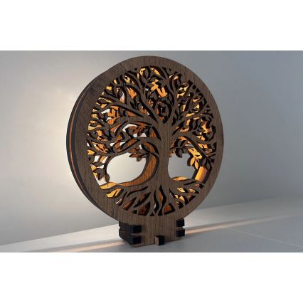 Li-Go 23577/DUB2 - LED-dimmbare Tischdekoration LED/12W/230V 20x22 cm Eiche/Lebensbaum