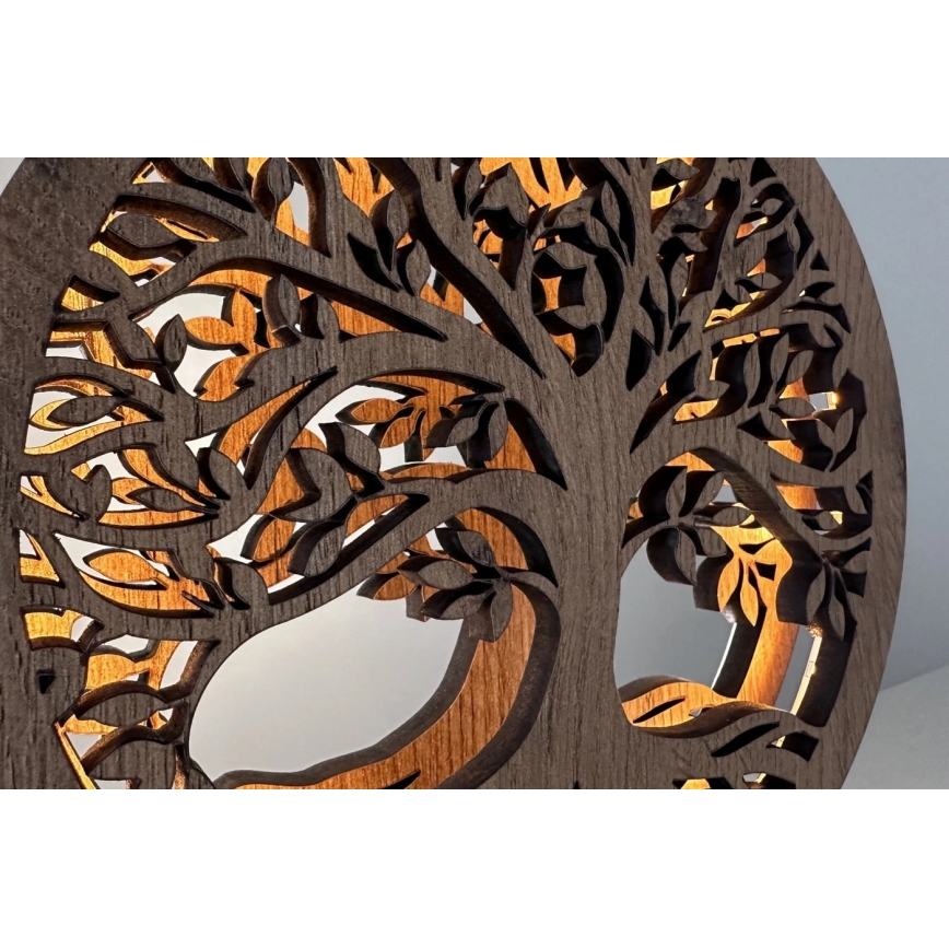 Li-Go 23577/DUB2 - LED, dimmbare Tischdekoration LED/12W/230V 20x22 cm Eiche/Baum des Lebens