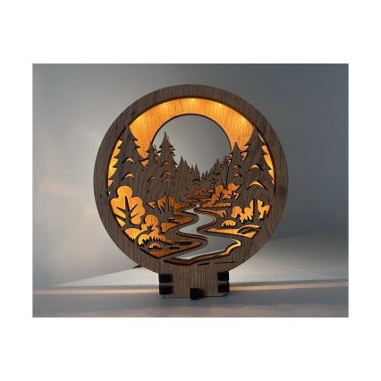 Li-Go 23580/DUB2 - dimmbare LED-Tischdekoration LED/12W/230V 20x22 cm Eiche/Im Wald