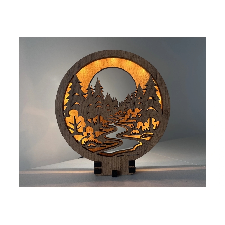 Li-Go 23580/DUB2 - dimmbare LED-Tischdekoration LED/12W/230V 20x22 cm Eiche/Im Wald