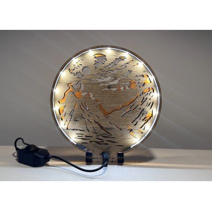 Li-Go 23595/DUB2 - LED-dimmbare Tischdekoration LED/12W/230V 20x22 cm Eiche/Bären