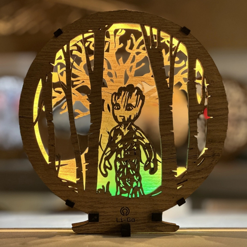 Li-Go 23613/DUB2 - Dimmbare LED-Tischleuchte LED/12W/230V 20x22 cm Eiche/Grut