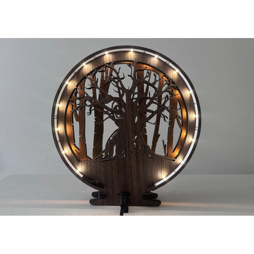 Li-Go 23613/DUB2 - Dimmbare LED-Tischleuchte LED/12W/230V 20x22 cm Eiche/Grut