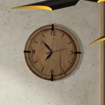 Li-Go 23628/DUB3 - Wanduhr LED/1xAA Ø 32 cm heller Eiche/rund