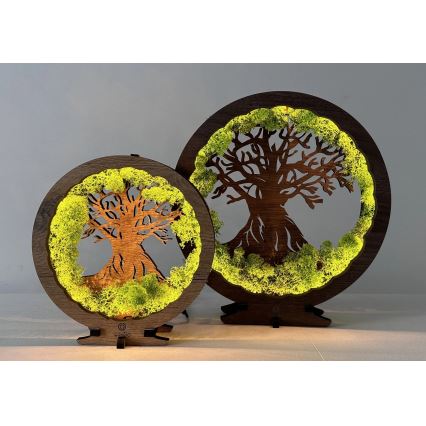 Li-Go 23631/DUB2 - dimmbare LED-Tischdekoration LED/12W/230V 30x31 cm Eiche/Moos und Baum