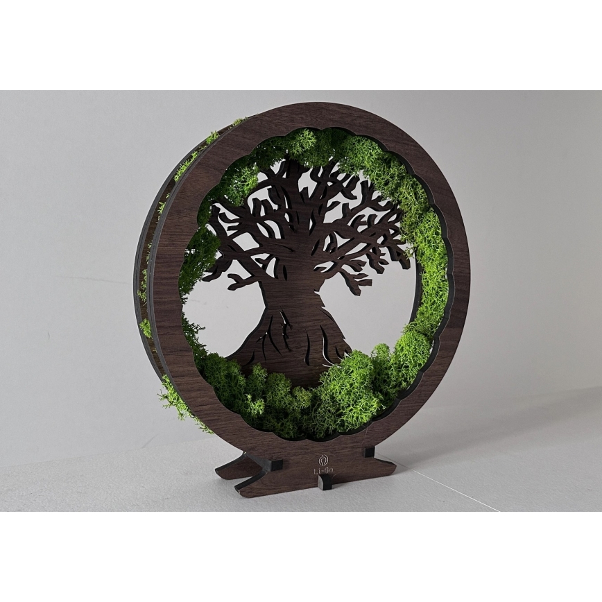 Li-Go 23631/DUB2 - dimmbare LED-Tischdekoration LED/12W/230V 30x31 cm Eiche/Moos und Baum