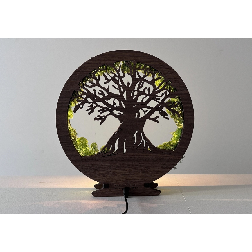 Li-Go 23631/DUB2 - dimmbare LED-Tischdekoration LED/12W/230V 30x31 cm Eiche/Moos und Baum