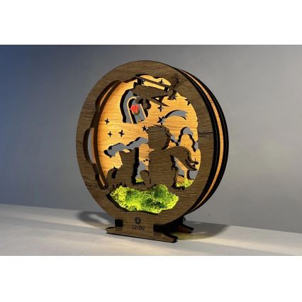 Li-Go 23634/DUB2 - Dimmbare LED-Tischdekoration LED/12W/230V 20x22 cm Eiche/Der kleine Prinz mit Rose