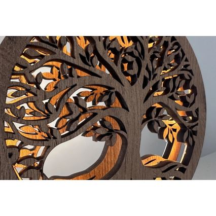 Li-Go 23648/DUB2 - LED-dimmbare Tischdekoration LED/12W/230V 30x31 cm Eiche/Lebensbaum