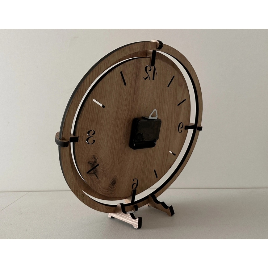 Li-Go 23682/DUB5 - Holz-Wanduhr 1xAA Ø 32 cm Eiche/Löwenzahn