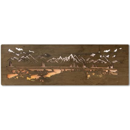 Li-Go 4778/A/4 - LED-dimmbare Wanddekoration LED/10W/5V 30000 mAh 120x40 cm Eiche/See