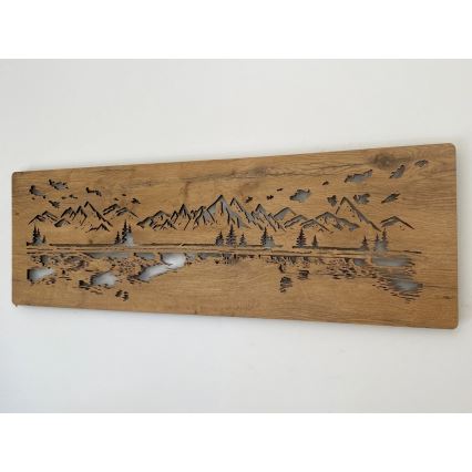 Li-Go 4778/A/4 - LED-dimmbare Wanddekoration LED/10W/5V 30000 mAh 120x40 cm Eiche/See