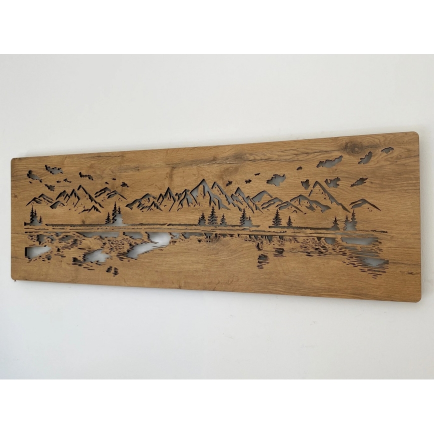 Li-Go 4778/A/4 - LED-dimmbare Wanddekoration LED/10W/5V 30000 mAh 120x40 cm Eiche/See