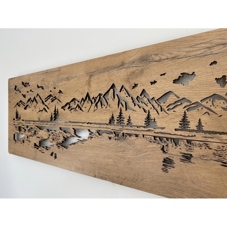 Li-Go 4778/A/4 - LED-dimmbare Wanddekoration LED/10W/5V 30000 mAh 120x40 cm Eiche/See