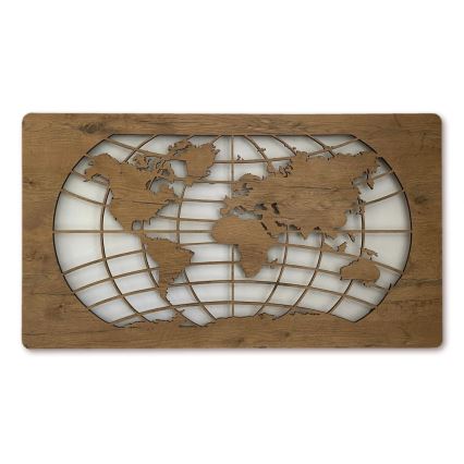 Li-Go 4868/DUB2 - LED-dimmbare Wanddekoration LED/24W/230V 110x60 cm Eiche/Weltkarte (Breitengrade)