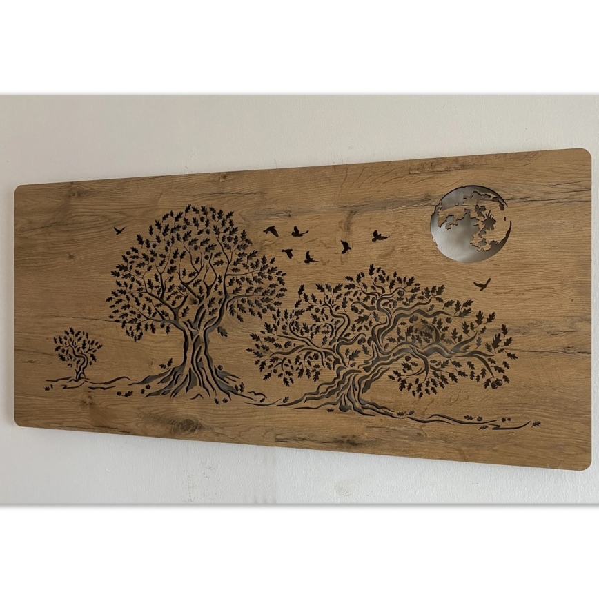 Li-Go 5042/DUB2 - LED-dimmbare Wanddekoration LED/24W/230V 110x50 cm Eiche/Drei Eichen und Mond