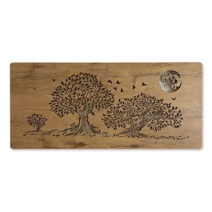 Li-Go 5042/DUB2 - LED-dimmbare Wanddekoration LED/24W/230V 110x50 cm Eiche/Drei Eichen und Mond