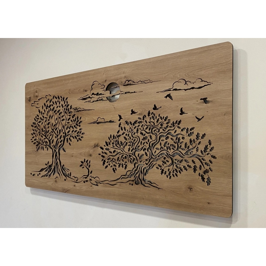 Li-Go 5307/DUB2 - LED-dimmbare Wanddekoration LED/24W/230V 120x60 cm Eiche/Drei Eichen